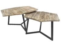 Soffbordssats 2 st. vardagsrumsbord metall ram svart vit - Bild 2