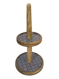 Etagere - Strömmar med 2 -nivå Eggstore Ø 30 cm mango trä