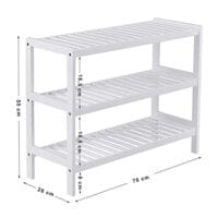 Songmics bambu sko rack, 3-lags lagringshylla, 70 x 26 x 55 cm förvaringshylla, vit - Bild 4