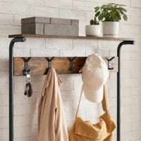 Vasagle Coat Rack Stand, Hall Tree With Shoe Storage, 5 Tier Shoe Rack, rustikbrun och svart - Bild 5