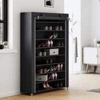 Songmics 10-Tier Shoe Rack, skoshylla för upp till 54 par skor, fristående lagringsarrangör, skåp, 100 x 28 x 162 cm, svart rxj00h - Bild 5