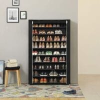 Songmics 10-Tier Shoe Rack, skoshylla för upp till 54 par skor, fristående lagringsarrangör, skåp, 100 x 28 x 162 cm, svart rxj00h - Bild 6