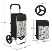 Songmics Shopping Trolley on Wheels, kundvagn, lastkapacitet 40L, 47 x 33 x 97 cm, svart - Bild 5