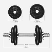 SONGMICS gjutjärnshantel, hantelstänger räfflade set om 2 - 20 kg - Bild 2