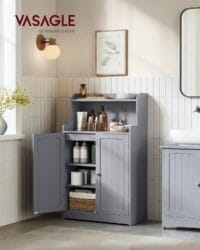 Badrumsförvaringsskåp, Badrumsgolvskåp med 2 Dörrar, 11,8 X 23,6 X 39,4 Tum, Duvgrå - Bild 2