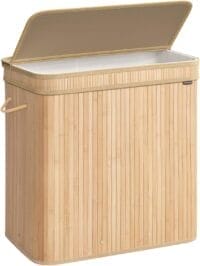 Tvättkorg i Bambu med Handtag, 150 L, Naturbeige