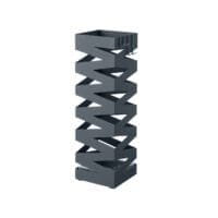 Paraplystativ i Metall, Fyrkantigt Paraplyhållarställ, med 4 Krokar, 15,5 X 15,5 X 49 Cm, Antracitgrå