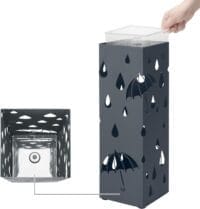 Paraplystativ i Metall, Fyrkantig Paraplyhållare , 15,5 X 15,5 X 49 Cm, Antracitgrå - Bild 6