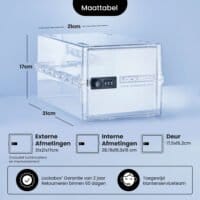 Låsbart medicinskåp - Förvaringsbox med kodlås - Kristall - Bild 4