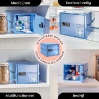 Lockabox One™ Låsbar medicinskåp - Förvaringslåda med kodlås - Blå - Bild 3