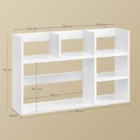 Verktygsfri montering Skrivbordshylla, Skrivbordsförvaring, 6 hyllor, 3-vånings skrivbords displayställ vit - Bild 6