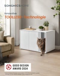 Verktygsfri montering Kattlåda, katthus, för stora katter, sidobord, soffbord, Snövit - Bild 7
