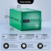 Lockabox One™ Låsbart medicinskåp - Förvaringsbox med kodlås - Grön - Bild 4