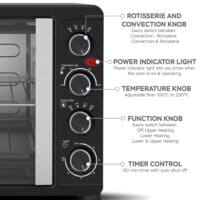 TurboTronic FEO45 Elektrisk ugn - med franska dörrar - 45L - Svart - Bild 6