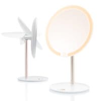 ETA Fenité Makeup Spegel med ljus – 90° justerbar – Ø 17,8 cm – Vit