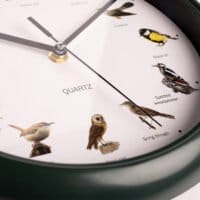 Nexxt Vogelklocka – Fågelsångsklocka med 12 fågelläten - Ø25 cm - Mörkgrön - Bild 2
