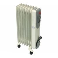 Deski oljeradiator med 7 lameller - Elektrisk värmare - 1500 W - Vit - Bild 2