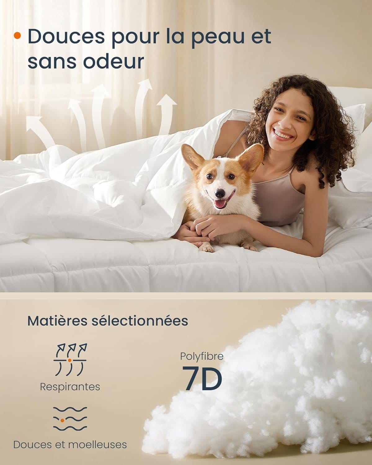 2-i-1-påslakanset, 200 x 200 cm täcken, 500 GSM året runt-täcke, Cloud White 4 2-i-1-påslakanset, 200 x 200 cm täcken, 500 GSM året runt-täcke, Cloud White - Bild 4